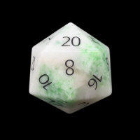 TDSO Gemstone Jade Xinjiang & Black D20 Dice