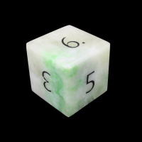 TDSO Gemstone Jade Xinjiang & Black D6 Dice