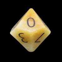 TDSO Jade Yellow with Engraved Numbers 16mm Precious Gem D10 Dice