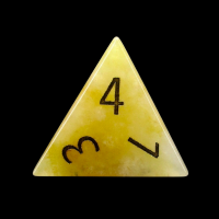 TDSO Jade Yellow with Engraved Numbers 16mm Precious Gem D4 Dice