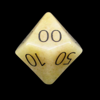 TDSO Jade Yellow with Engraved Numbers 16mm Precious Gem Percentile Dice