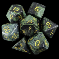 TDSO Gemstone Jasper Kambaba & Gold 7 Dice Polyset