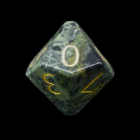 TDSO Gemstone Jasper Kambaba & Gold D10 Dice