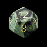 TDSO Gemstone Jasper Kambaba & Gold D12 Dice