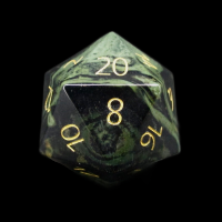 TDSO Gemstone Jasper Kambaba & Gold D20 Dice