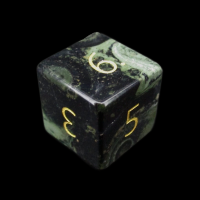 TDSO Gemstone Jasper Kambaba & Gold D6 Dice