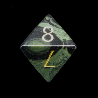 TDSO Gemstone Jasper Kambaba & Gold D8 Dice