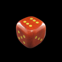 TDSO Gemstone Jasper Red & Gold 15mm Rounded D6 Spot Dice