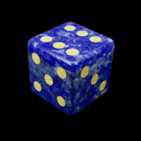 TDSO Lapis Lazuli with Engraved Spots 16mm Precious Gem D6 Dice
