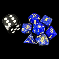TDSO Gemstone Lapis Lazuli & Gold MINI 7 Dice Polyset