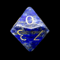 TDSO Lapis Lazuli with Engraved Numbers 16mm Precious Gem D10 Dice