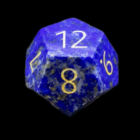 TDSO Lapis Lazuli with Engraved Numbers 16mm Precious Gem D12 Dice