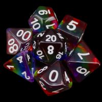 TDSO Layer Transparent Rainbow 7 Dice Polyset