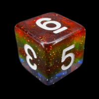 TDSO Layer Transparent Rainbow Glitter D6 Dice