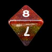 TDSO Layer Transparent Rainbow Glitter D8 Dice