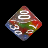 TDSO Layer Transparent Rainbow Glitter Percentile Dice