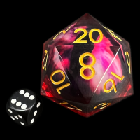 TDSO Liquid Core Red Dragon &#039;Moving Eyes&#039; HUGE 55mm D20 Dice