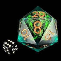 CLEARANCE TDSO Liquid Core Red 'Moving Skeleton' MASSIVE 50mm D20 Dice SAMPLE