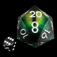 TDSO Liquid Core Green Dragon 'Moving Eyes' MASSIVE 55mm D20 Dice