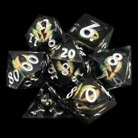 TDSO Liquid Core Moving EyeBall Undead With Silver 7 Dice Polyset + Case