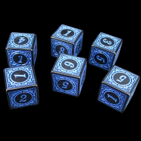 TDSO Magic Burst Black & Blue 6 X D6 Dice Set