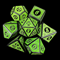 TDSO Magic Burst Black & Green 7 Dice Polyset