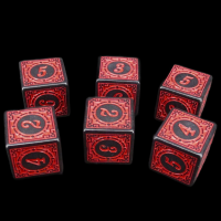 TDSO Magic Burst Black & Red 6 X D6 Dice Set