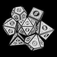 TDSO Magic Burst Black & White 7 Dice Polyset