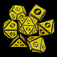 TDSO Magic Burst Black & Yellow 7 Dice Polyset