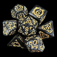 TDSO Magic Cloudkill Pearl Black & Gold 7 Dice Polyset