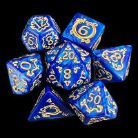 TDSO Magic Cloudkill Pearl Blue & Gold 7 Dice Polyset