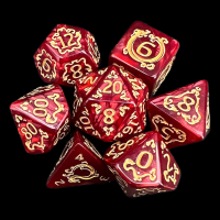 TDSO Magic Cloudkill Pearl Red & Gold 7 Dice Polyset