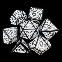 TDSO Magic Flame Black & Silver 7 Dice Polyset