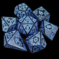 TDSO Magic Missile Black & Blue With Shard D4 7 Dice Polyset