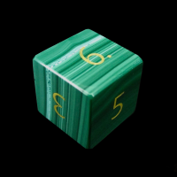TDSO Malachite with Engraved Numbers 16mm Precious Gem D6 Dice