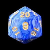TDSO Marble Blue & White D20 Dice