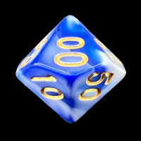 TDSO Marble Blue & White Percentile Dice
