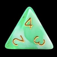 TDSO Marble Bright Green & White D4 Dice