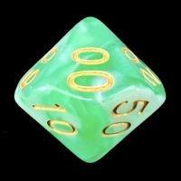 TDSO Marble Bright Green & White Percentile Dice
