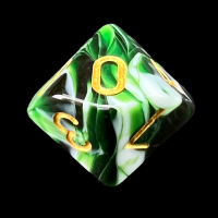 TDSO Marble Dark Green & White D10 Dice