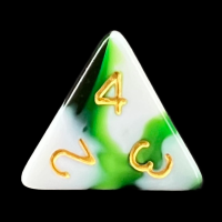 TDSO Marble Dark Green & White D4 Dice