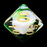 TDSO Marble Dark Green & White Percentile Dice