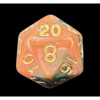 TDSO Marble Green & Orange D20 Dice