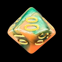 TDSO Marble Green & Orange Percentile Dice