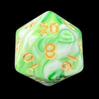 TDSO Marble Green & White D20 Dice