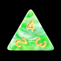 TDSO Marble Green & White D4 Dice