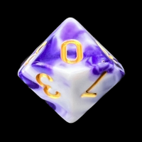 TDSO Marble Purple & White D10 Dice