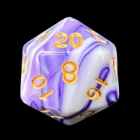 TDSO Marble Purple & White D20 Dice
