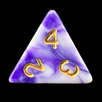 TDSO Marble Purple & White D4 Dice