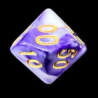 TDSO Marble Purple & White Percentile Dice